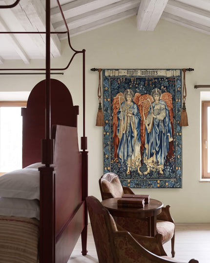 William Morris Angeli Laudantes Harps Music Medieval Tapestry Wall Hanging