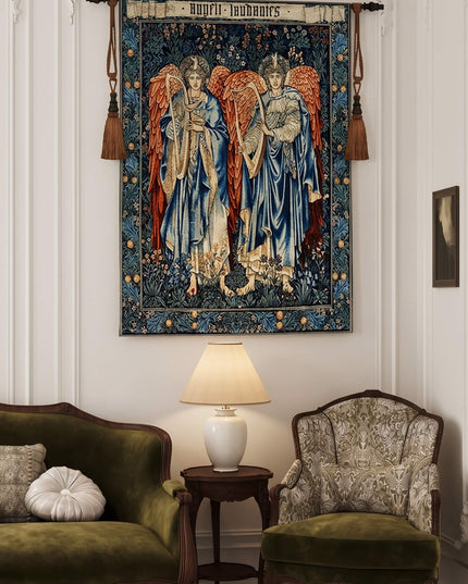 William Morris Angeli Laudantes Harps Music Medieval Tapestry Wall Hanging
