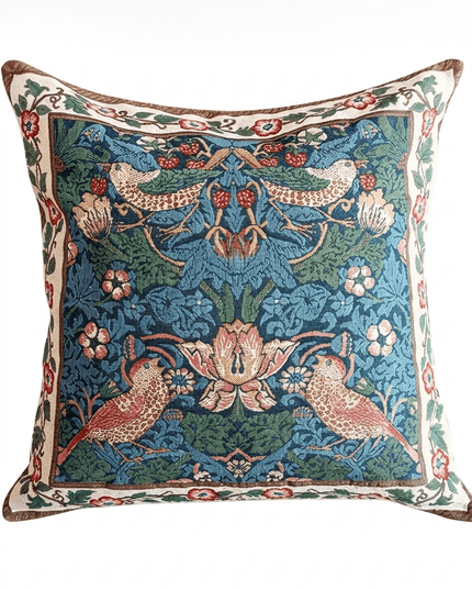 William Morris Birds Face to Face Jacquard Tapestry Pillow Cover