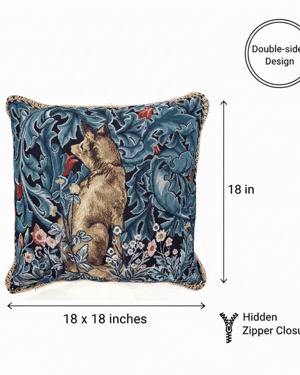 William Morris Fox Pillow Cover Annotated