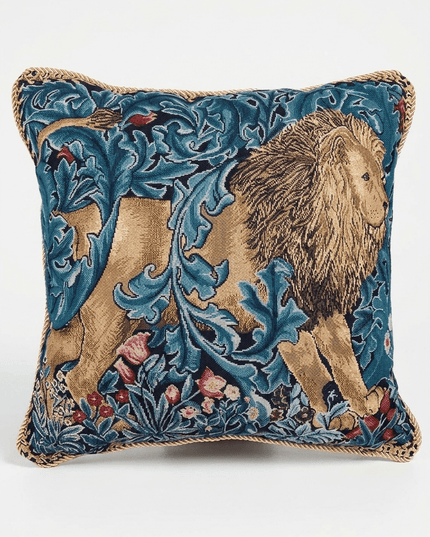 William Morris Jacquard Tapestry Pillow Cover — Lion