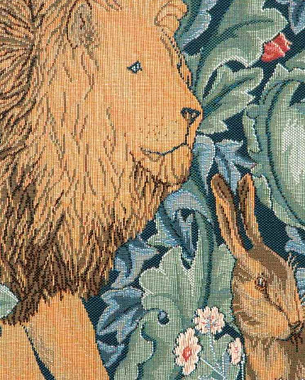 William Morris Lion & Forest Belgian Jacquard Vertical Tapestry Wall Hanging