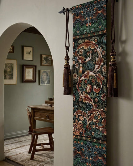 William Morris Medieval Vertical Jacquard Tapestry - Acanthus & Birds