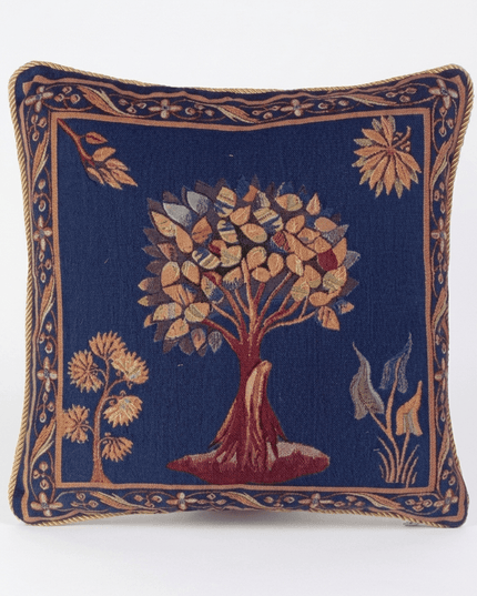 William Morris Orange Tree Jacquard Tapestry Pillow Cover — Blue