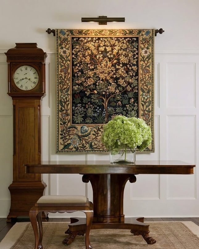 William Morris Tree of Life Medieval Jacquard Tapestry Wall Hanging - Blue Floral