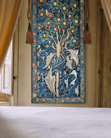 William Morris Woodpecker Fine Fruit Tree Tapestry Wall Hanging