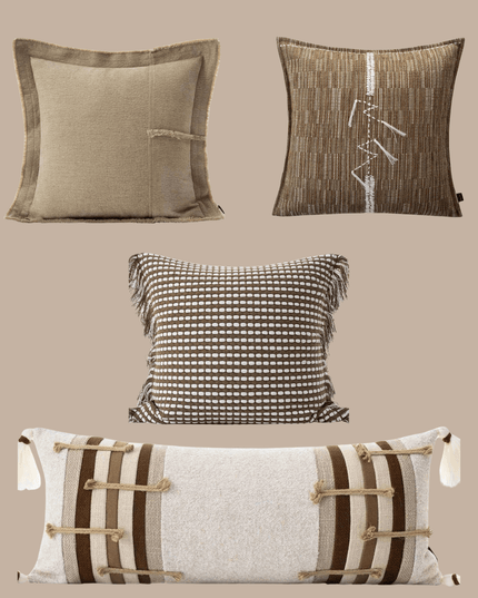 Modern Hand-knotted Cotton Linen Pillow