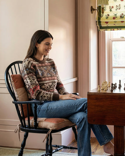 Vintage-Soft Linen-Cotton Checkered Chair Cushion Covers - Filling & Removable Ties