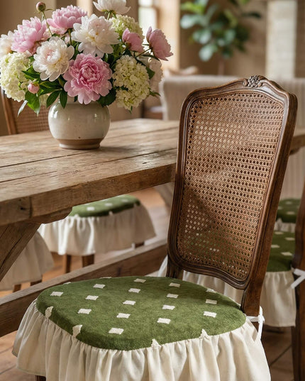 Outdoor Ruffled Tie-Back Chair Cushion & Filling