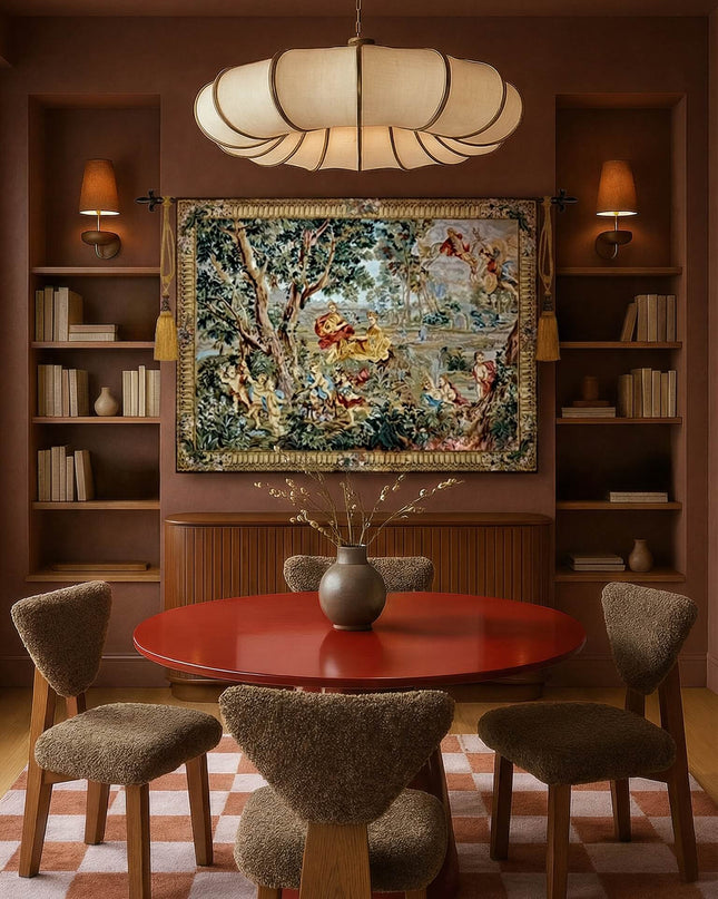 Antique Tapestry - Handwoven Castle Garden Wall Hanging