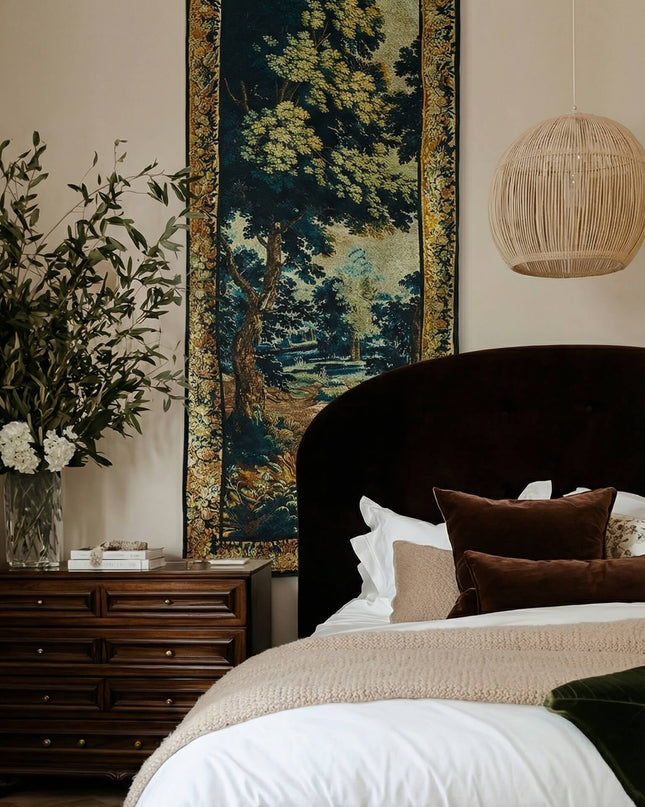 17th Century Wool Woven Verdure Vertical Tapestry