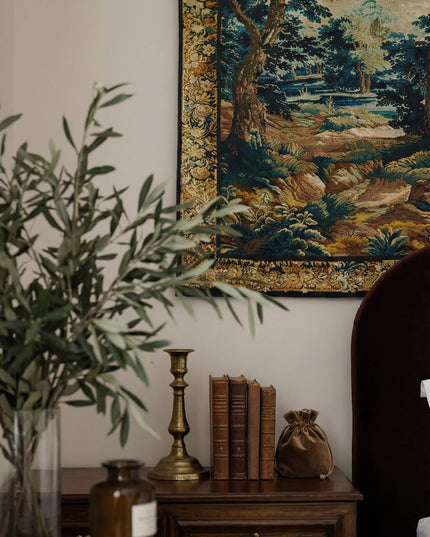 17th Century Wool Woven Verdure Vertical Tapestry