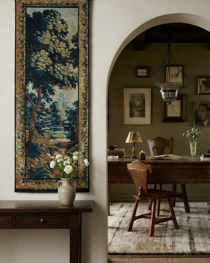 17th Century Wool Woven Verdure Vertical Tapestry