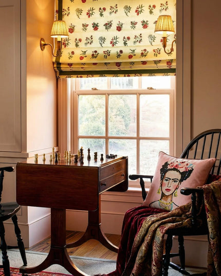 Frida Kahlo Pink Chenille Cushion