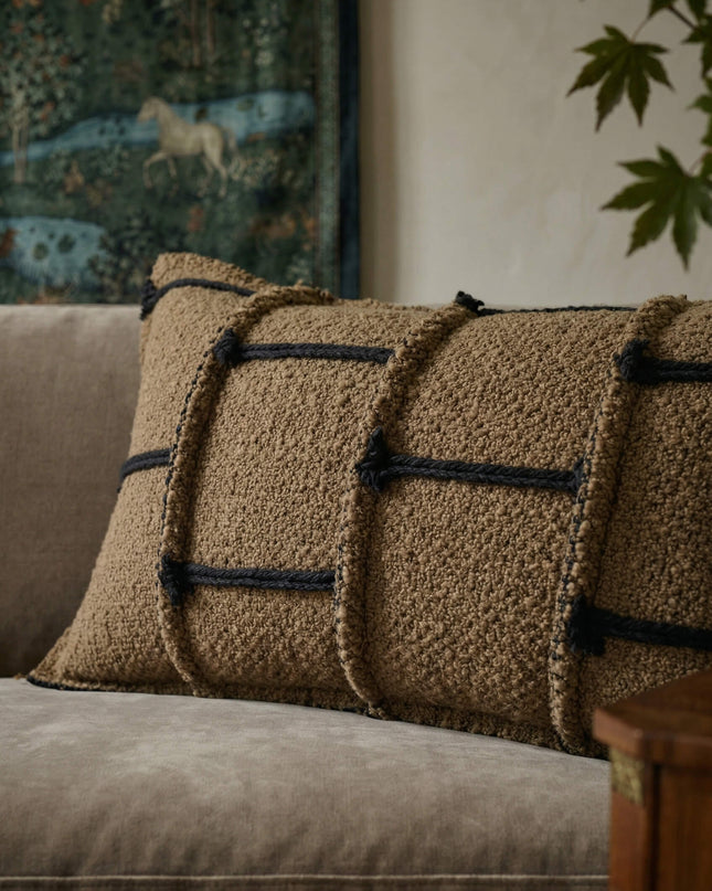 Antique Living Room Cotton Linen Cushion - Coffee