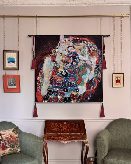 Gustav Klimt The Maiden Belgian Jacquard Art Tapestry