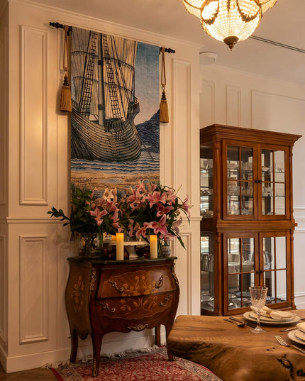 The Holy Grail Vertical Tapestry The Ship - William Morris & John Henry Dearle
