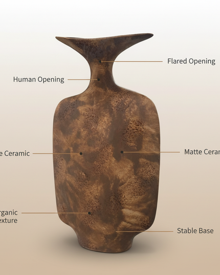 Brown Ceramic Vase Detail Callouts