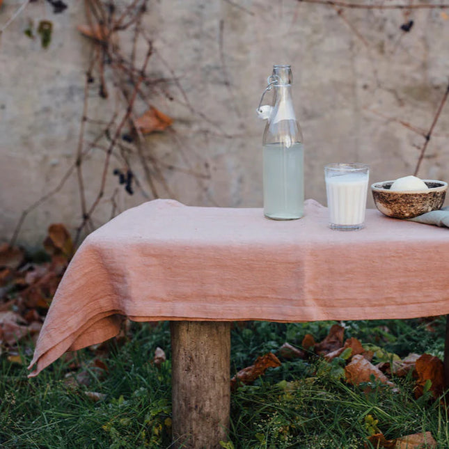 Linen Tablecloth - Strawberry Pink