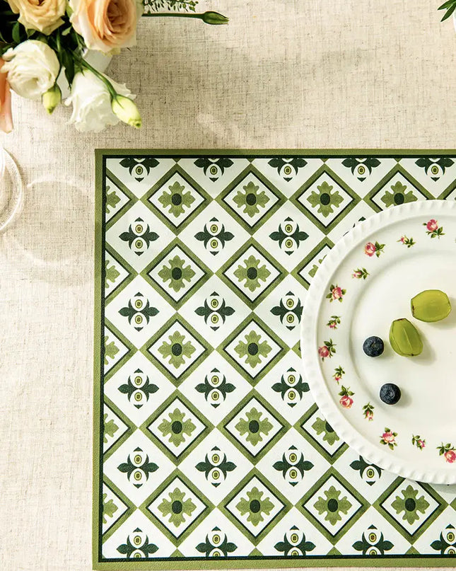 Check Leather Placemat Set