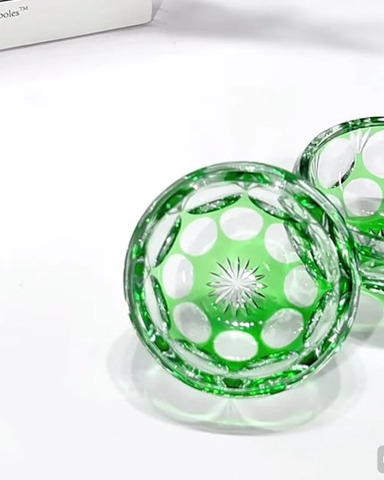 Edo Kiriko Art Crystal Glass-Jade Blossom