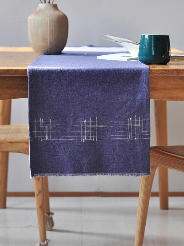 Navy Blue Linen Table Runner
