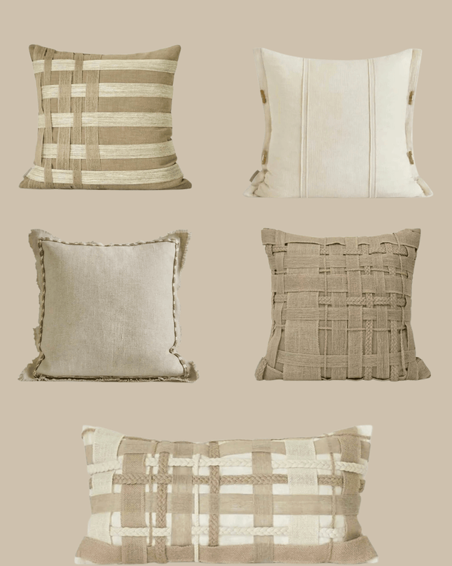 Antique Living Room Braided Cotton Pillows