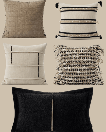 Modern Hand-knitted Cotton Linen Throw Pillow