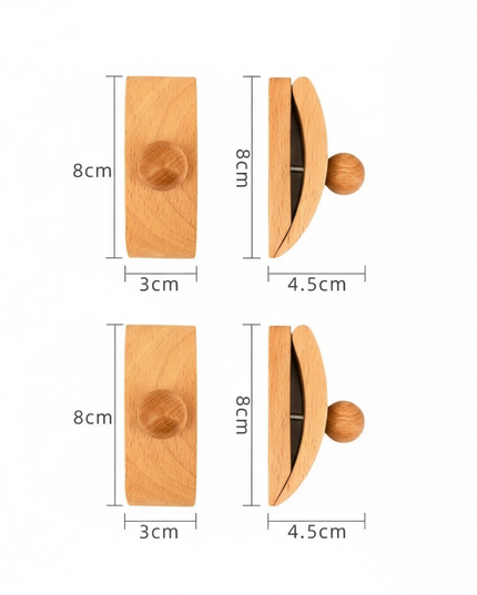 Beech wood tapestry clips set of 2 with round ball knobs
