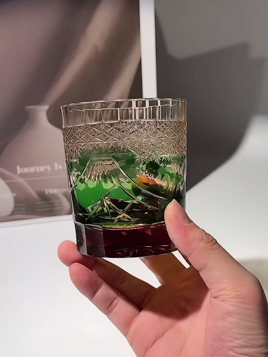 Edo Kiriko Crystal Glass - Mount Fuji
