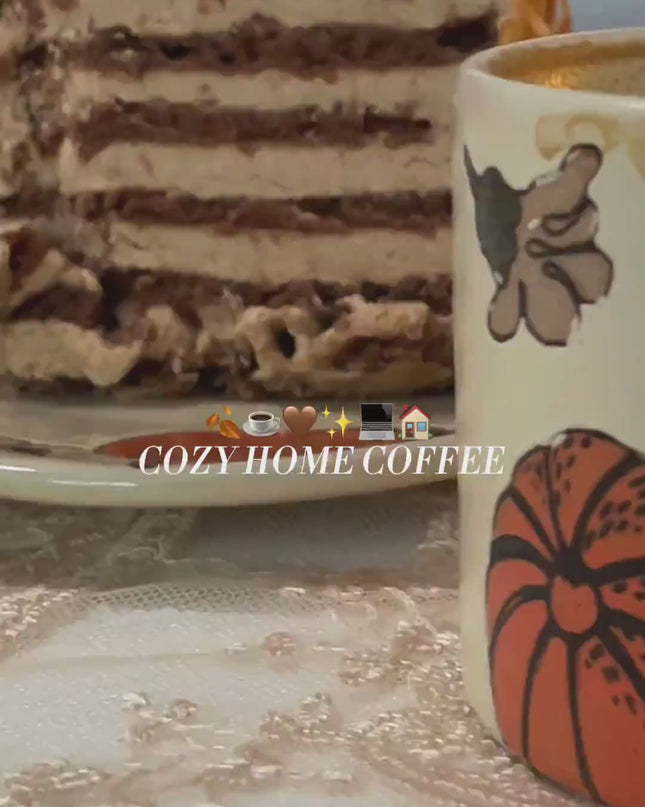 Pumpkin Ceramic Coffee Cup Set