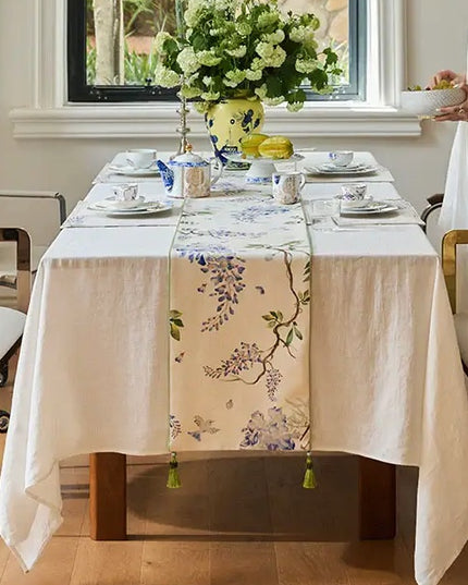 Purple Floral Table Runner