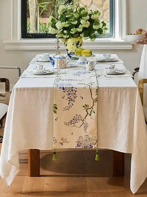 Purple Floral Table Runner