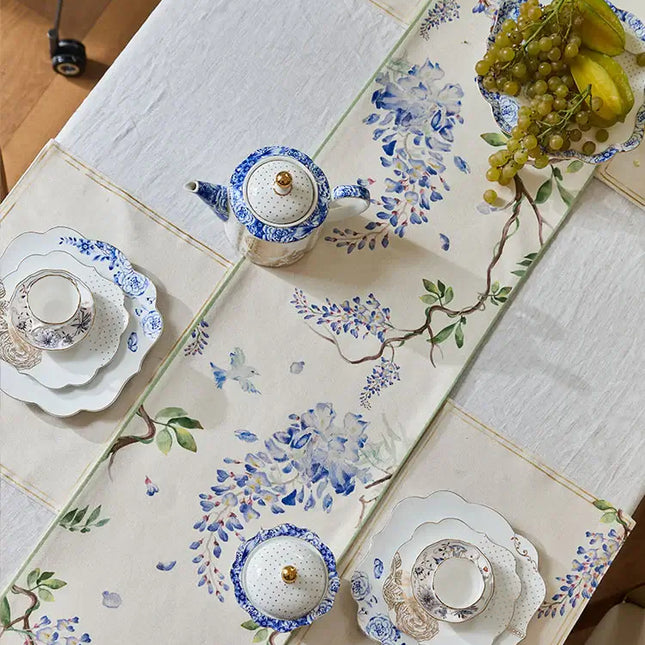 Purple Floral Table Runner