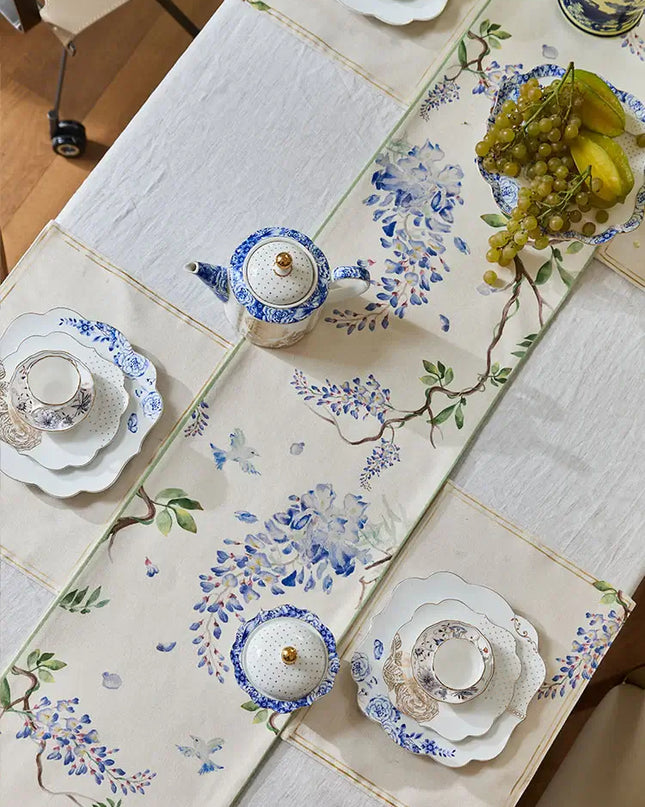 Purple Floral Table Runner