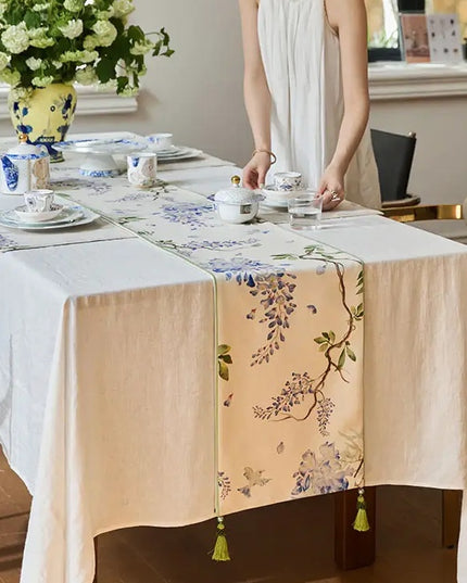 Purple Floral Table Runner