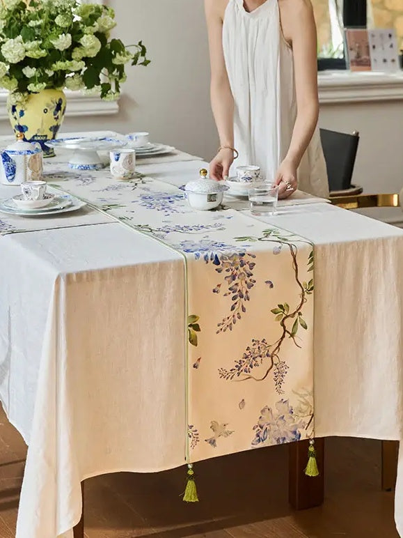 Purple Floral Table Runner