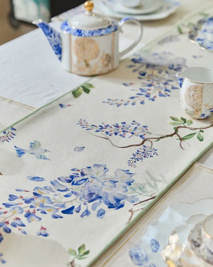 Purple Floral Table Runner