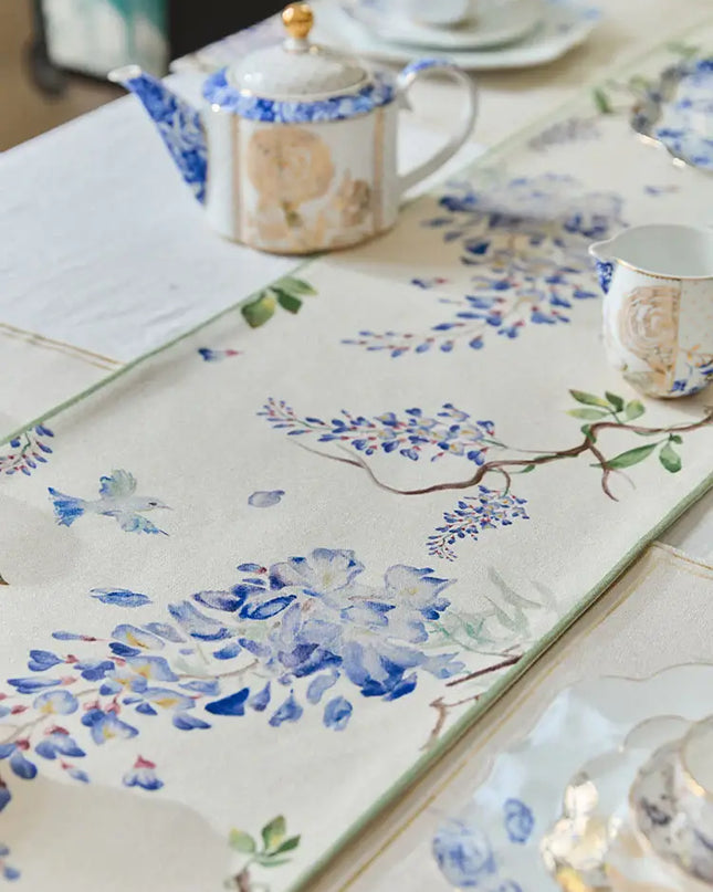 Purple Floral Table Runner