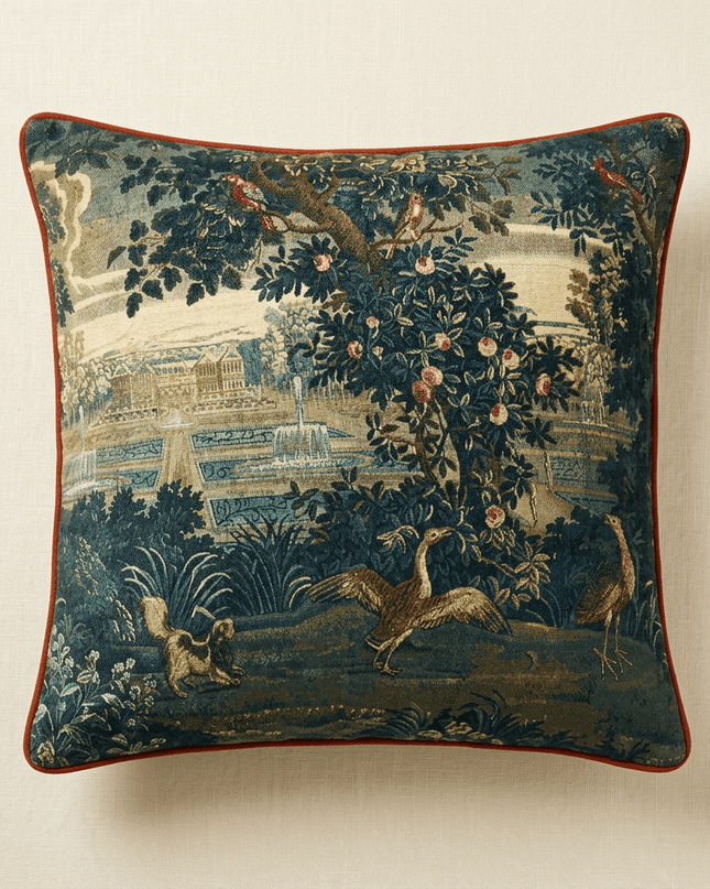 17th-Century Tapestry Verdure Cushion Cover