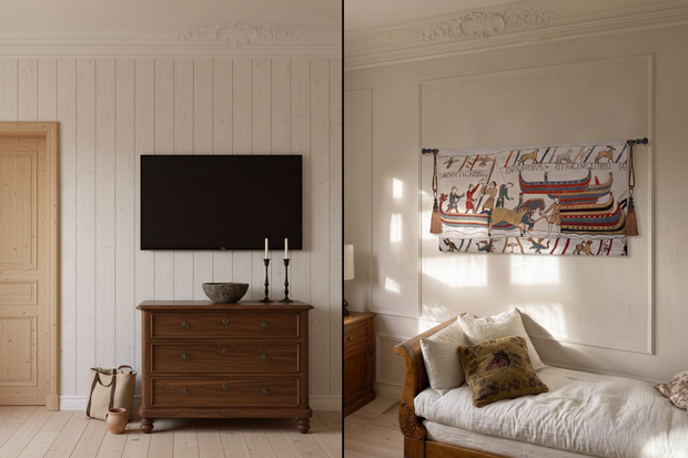 TV Wall vs French Room Ship Tapestry Comparison