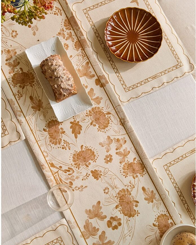 Autumn Leaf Hand-Painted Cashmere Table Runner - Fall Edition