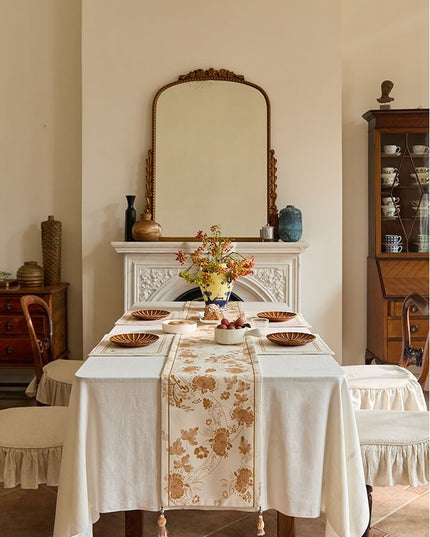 Autumn Leaf Hand-Painted Cashmere Table Runner - Fall Edition
